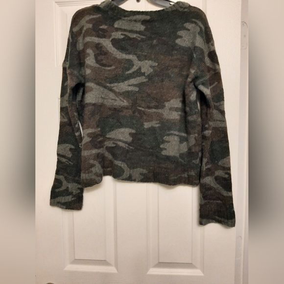 Rails Perci Jungle Camo 100% Wool Long Sleeve Sweater Women's L - Picture 2 of 3